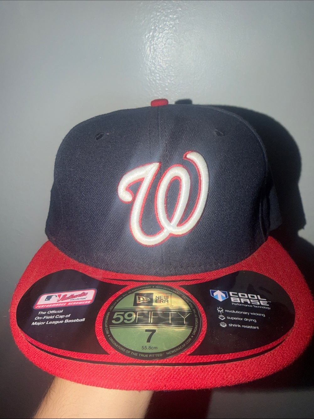 New Era Navy and Red Washington Nationals Fitted Cap size 7